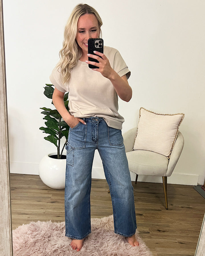 KanCan Jenna Wide Leg Cargo Jeans  KanCan   