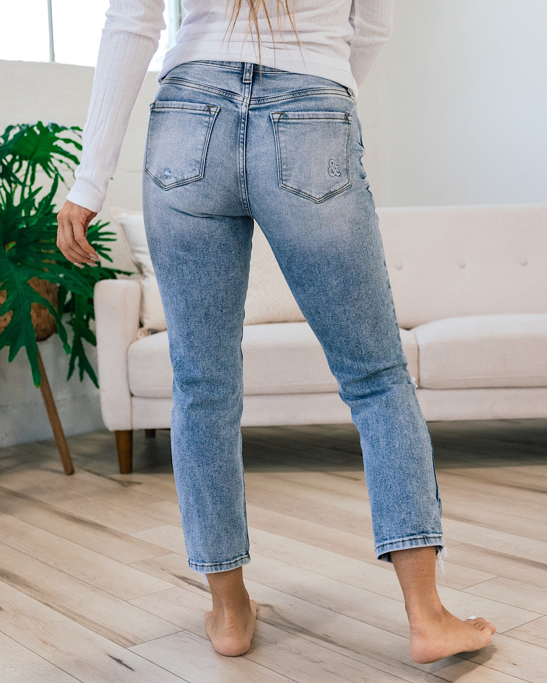 Ampersand Ave Henley Distressed Straight Jeans SALE Ampersand Ave