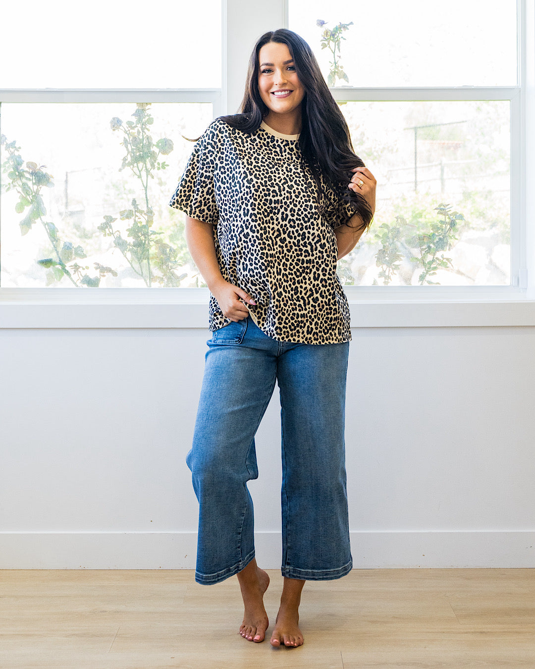 Ampersand Ave Layover Leopard Boyfriend Tee Ampersand Ave