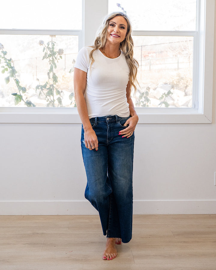 NEW! Breckin Ribbed Top - White Be Cool