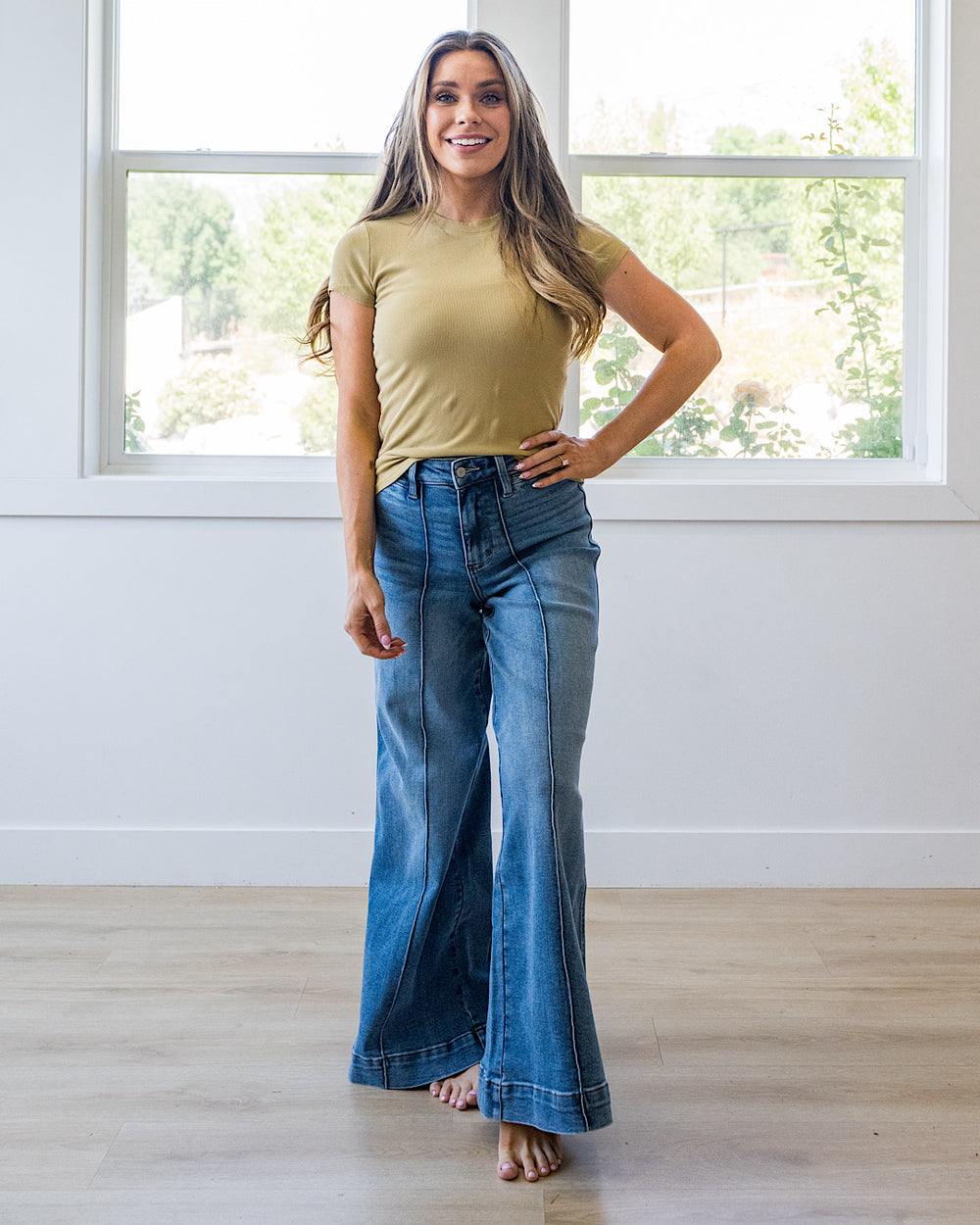 Cassidy Short Sleeve Ribbed Top - Amber Haze Be Cool