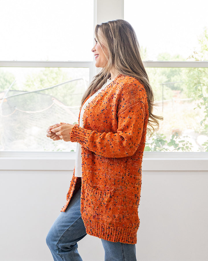 NEW! Carly Confetti Dot Cardigan - Pumpkin Michelle Mae