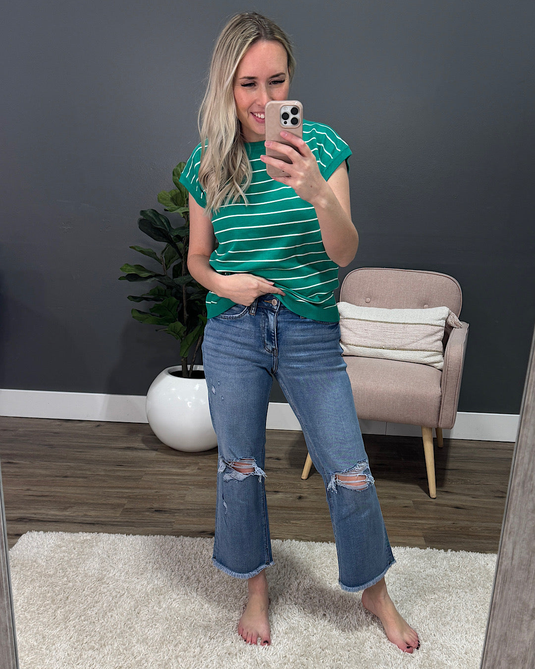 Lovervet Tia Distressed Straight Jeans Vervet