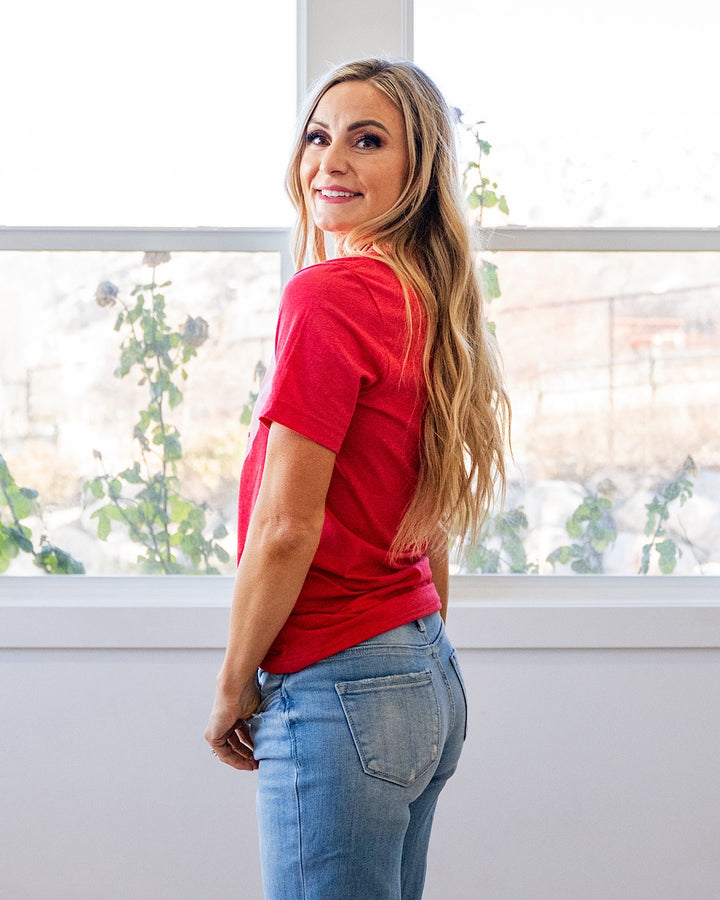 NEW! Be Mine Pink Hearts Heather Red Tee Kissed Apparel