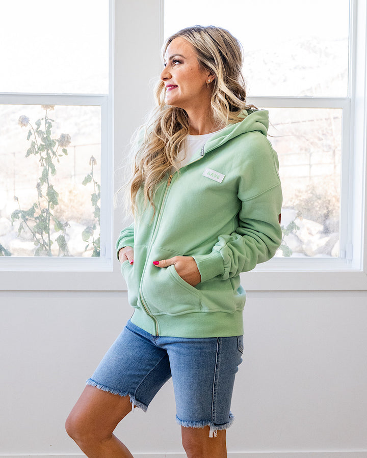 Ampersand Ave Comfort Zone FullZip Hoodie - Mint Ampersand Ave