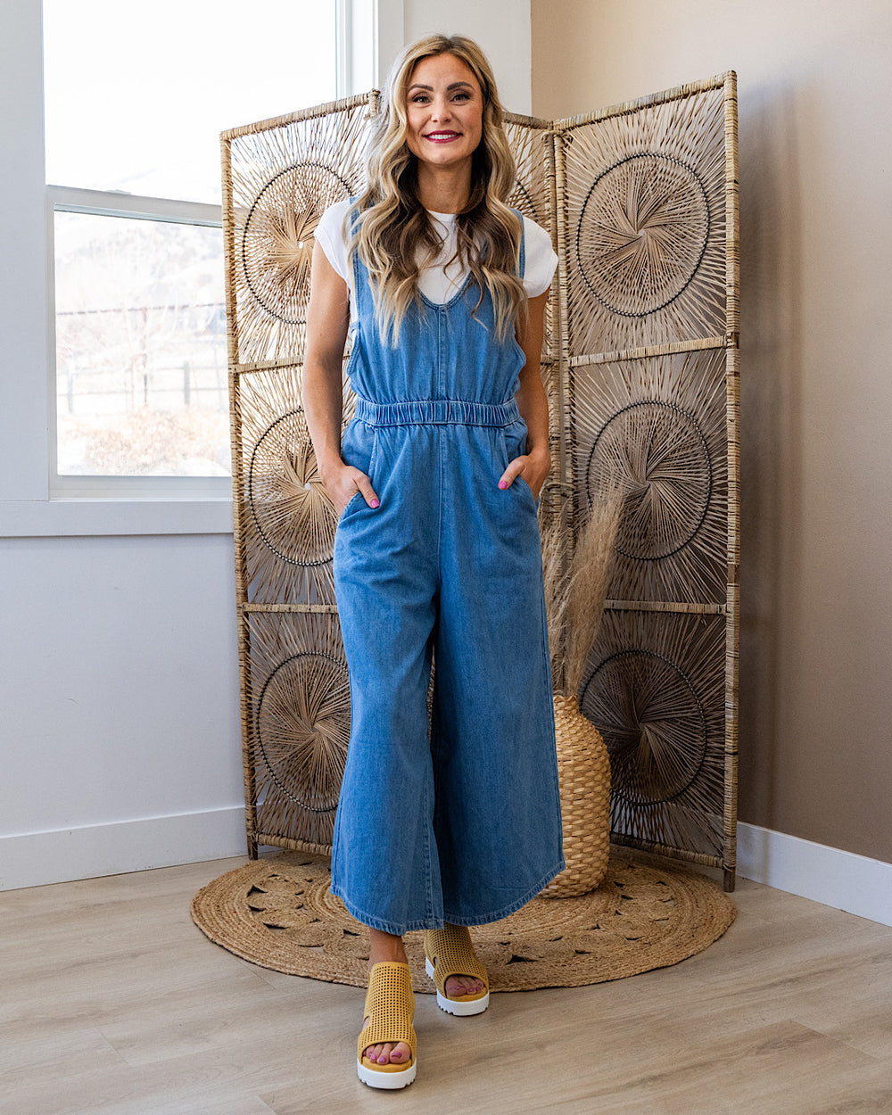 KanCan Sandria Cropped Wide Leg Overalls KanCan