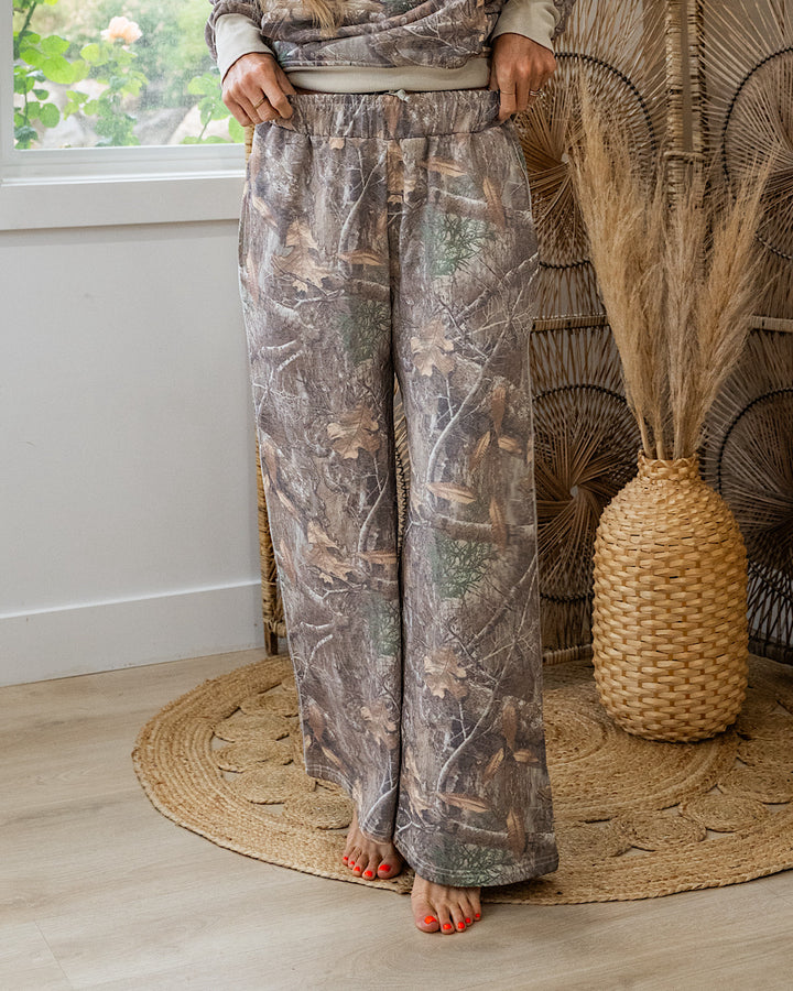 Drift Away Wide Leg Lounge Pants - Camo Blakeley