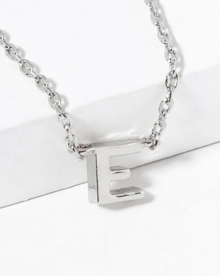 Dainty White Gold Initial Necklace - Pick Your Initial Trendy Wholesale E One Size