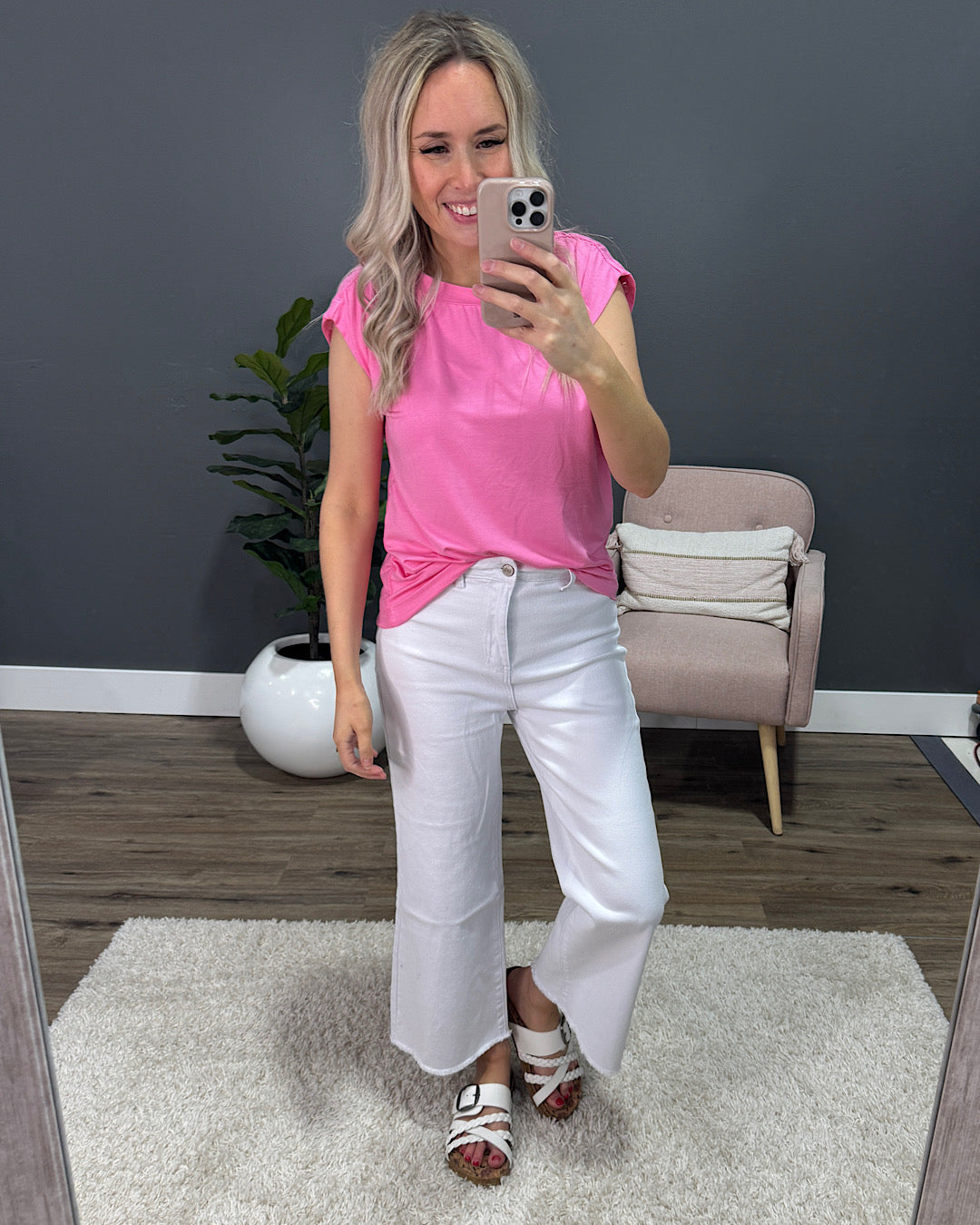 Blakely Cap Sleeve Top - Pink FINAL SALE Staccato