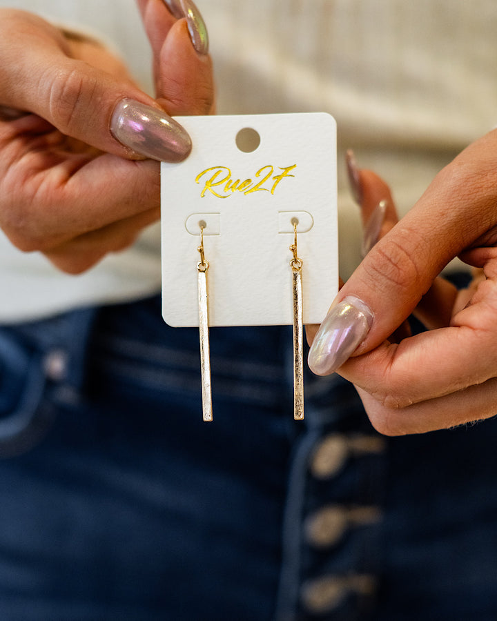 Gold Bar Earrings Trendy Wholesale