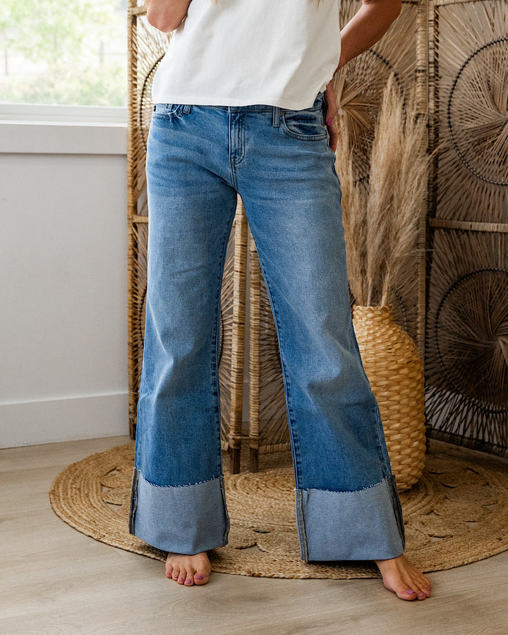 KanCan Mine To Lose Non Distressed Wide Flare Jeans KanCan