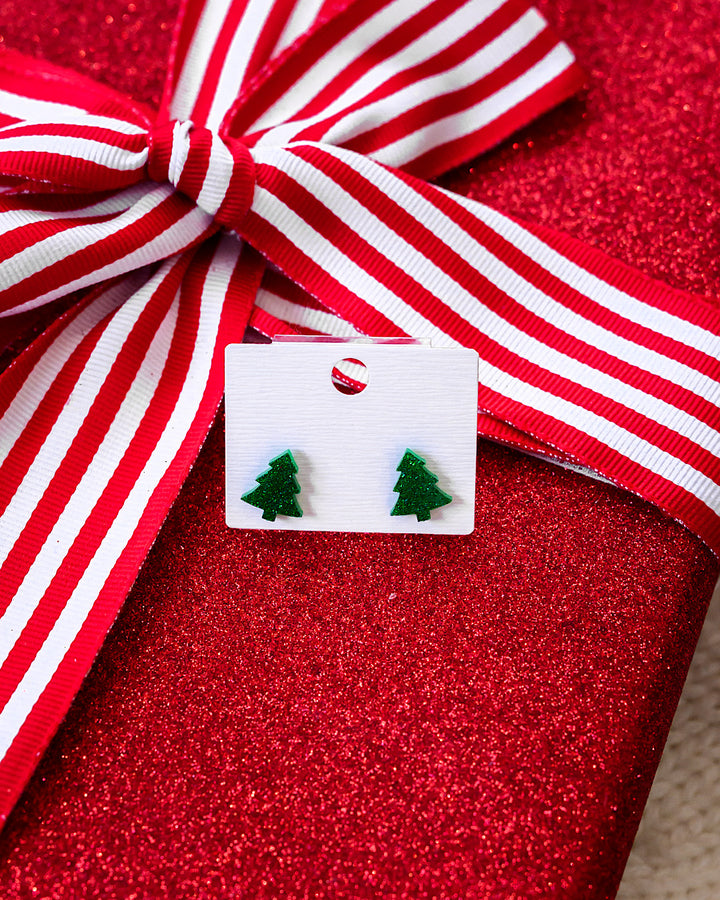 NEW! Shimmery Christmas Tree Earrings D&E