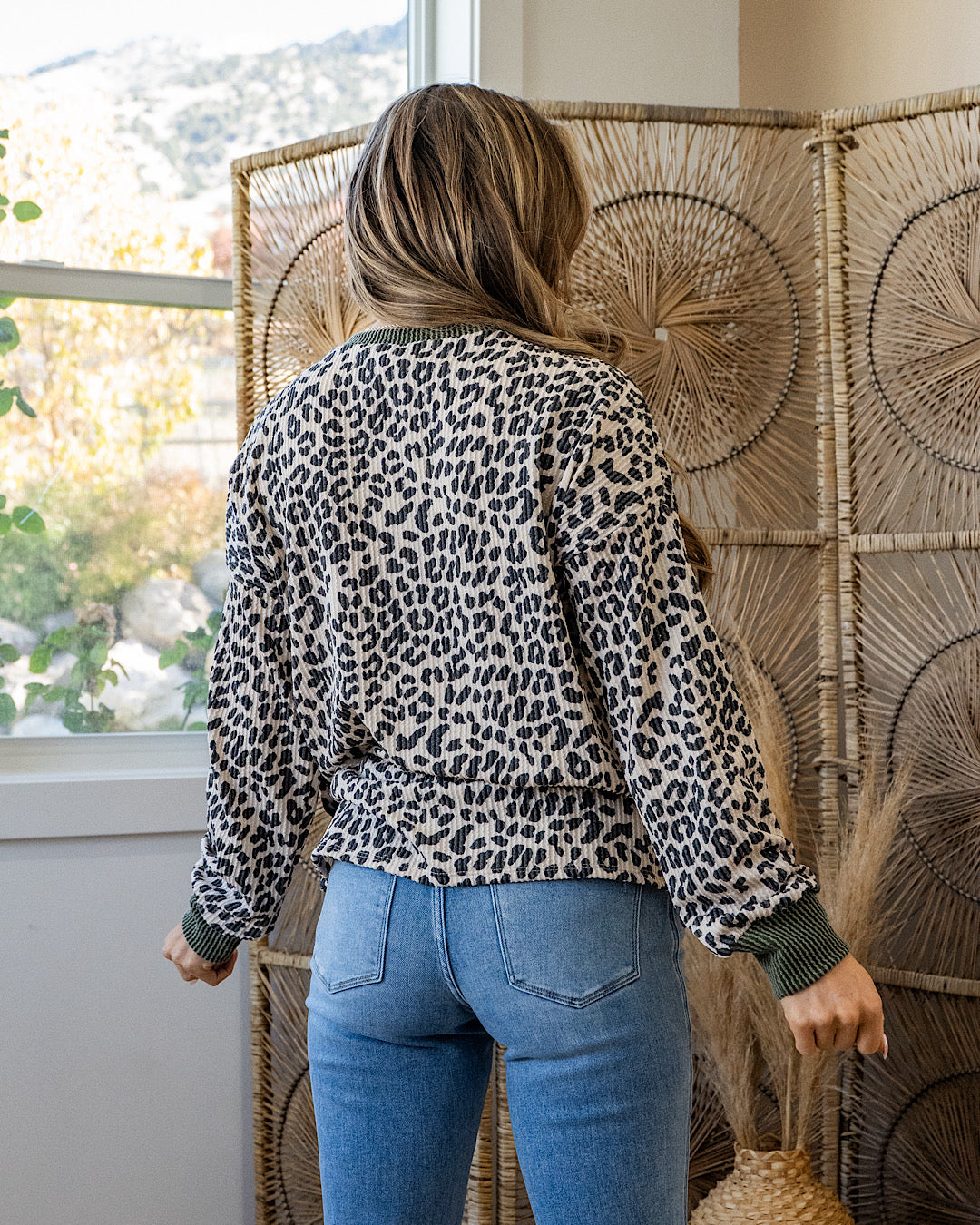 NEW! Jacey Leopard Corded Top - Olive 7th Ray