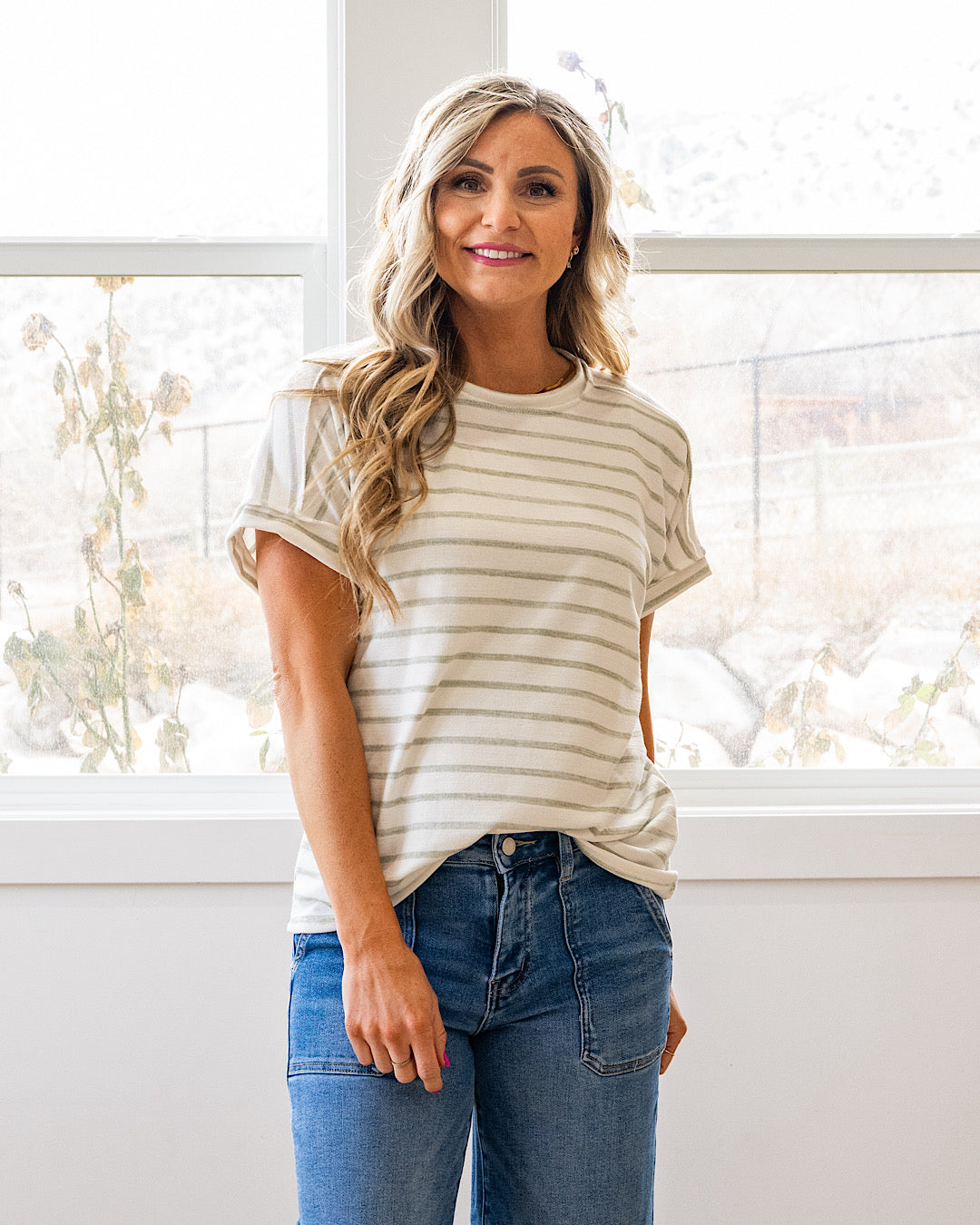 NEW! Madison Striped Top - Sage Lovely Melody