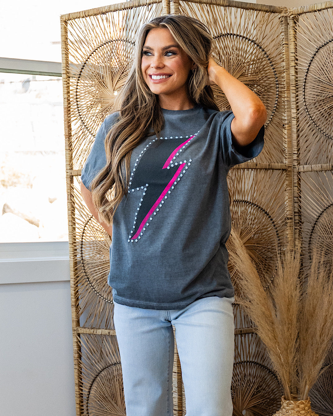 Puff Lightning Bolt Black Mineral Wash Tee Zutter