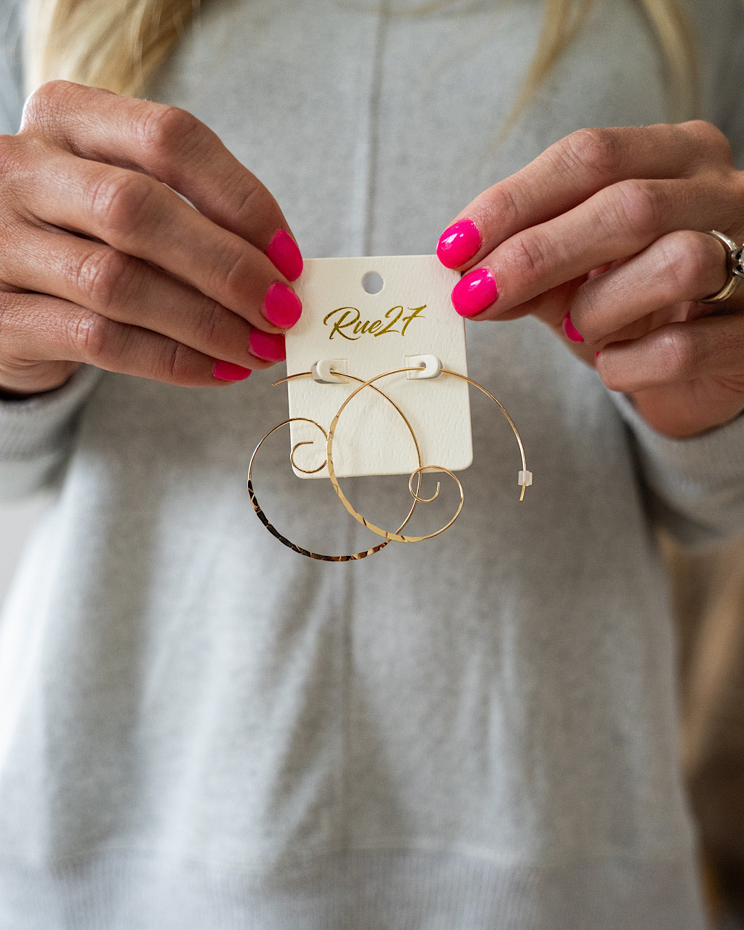 Gold Spiral Hoop Earring Trendy Wholesale