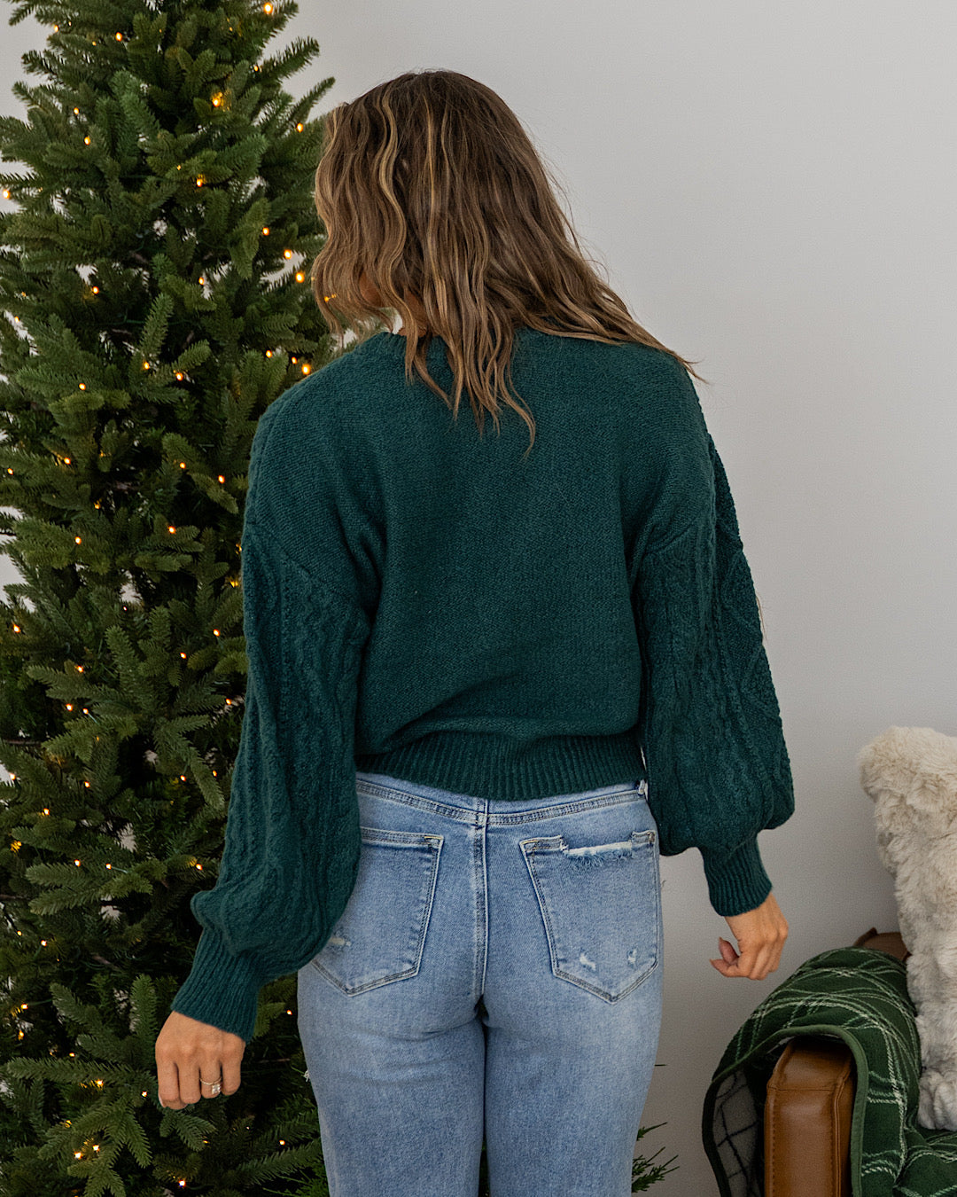 NEW! Waverly Cable Knit Sweater - Deep Green Hyfve