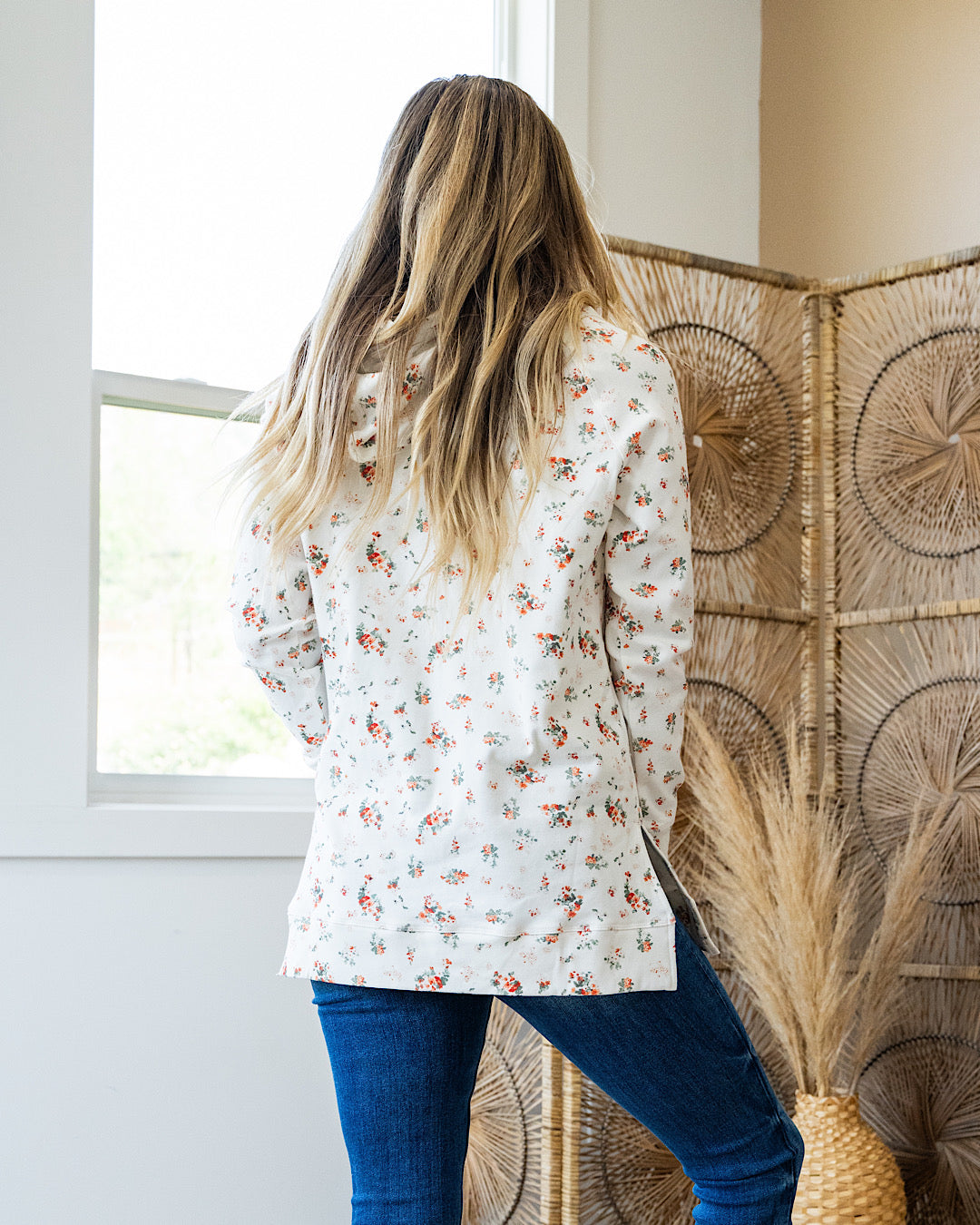 Ampersand Ave Fresh Blooms Sideslit Hoodie FINAL SALE Ampersand Ave