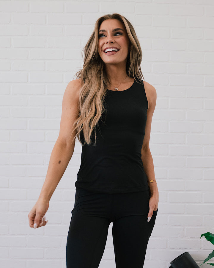 Rae Mode Round Neck Yoga Tank - Color Options Available! Rae Mode Black