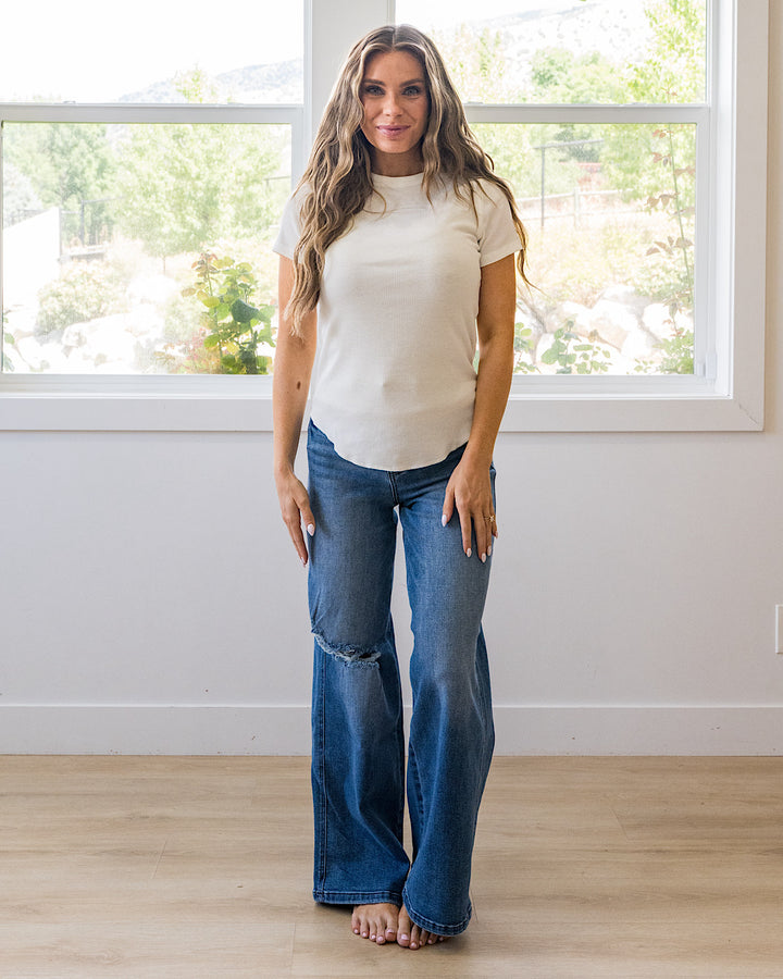 Brenley Ribbed Knit Top - Ivory Wishlist