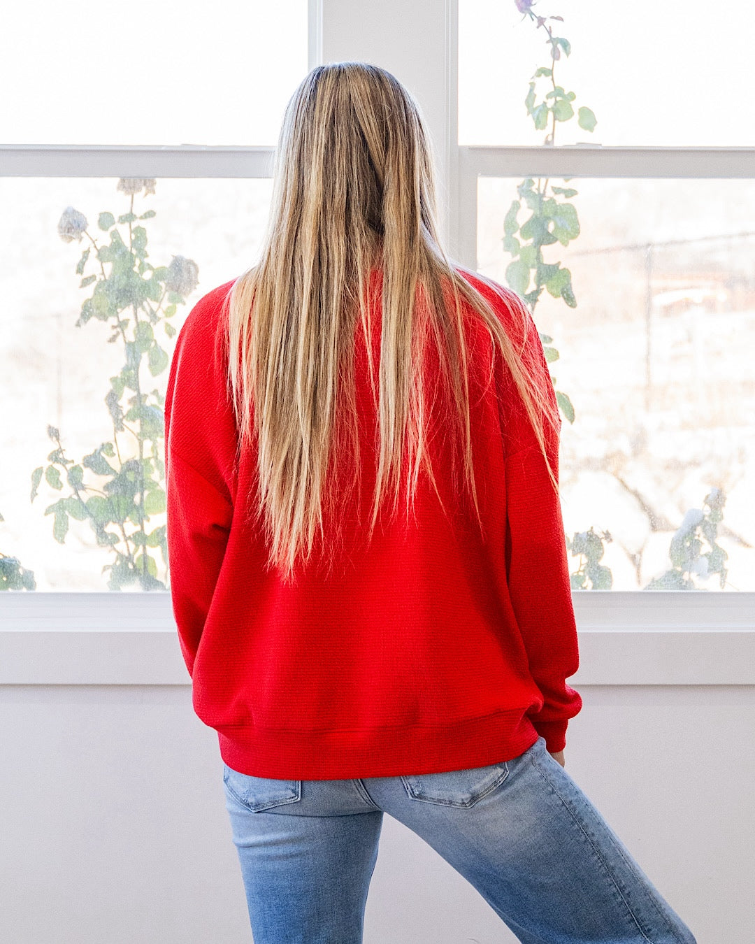 NEW! Heart Cloud Knit Top - Red Tres Bien