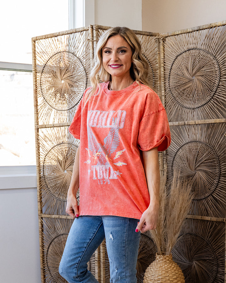 World Tour 1979 Mineral Wash Orange Tee SALE Zutter