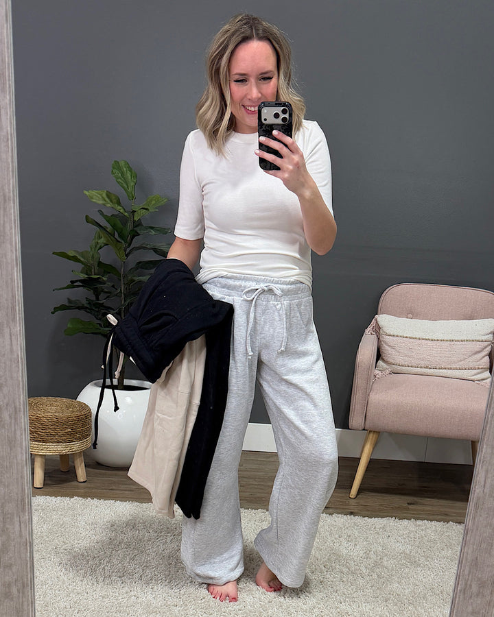Micael Barrel Leg Lounge Pants - Black Reflex