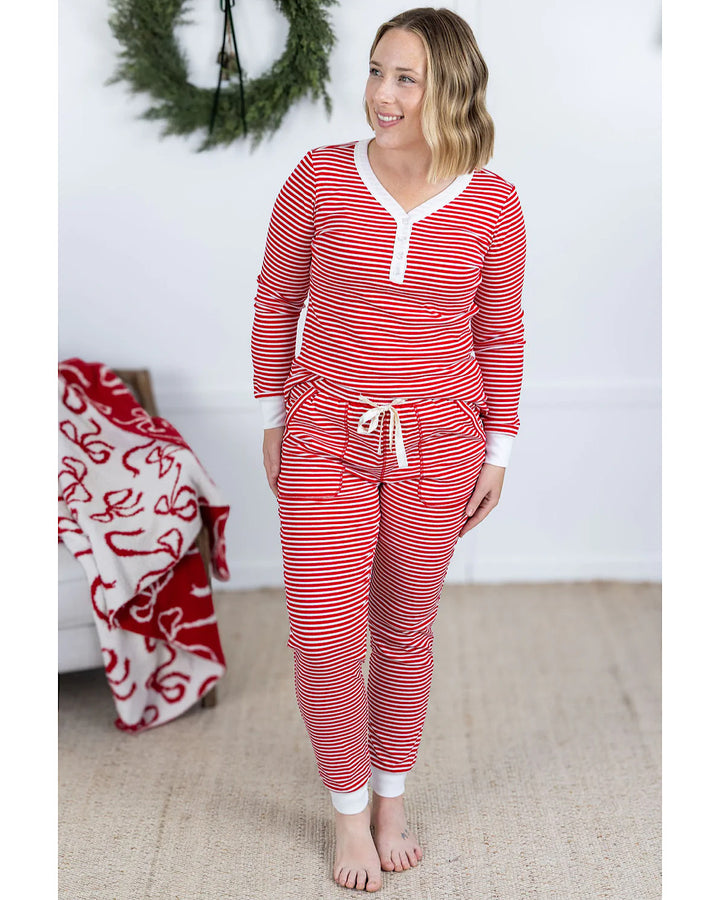 NEW! Candy Cane Striped Pajama Set Michelle Mae