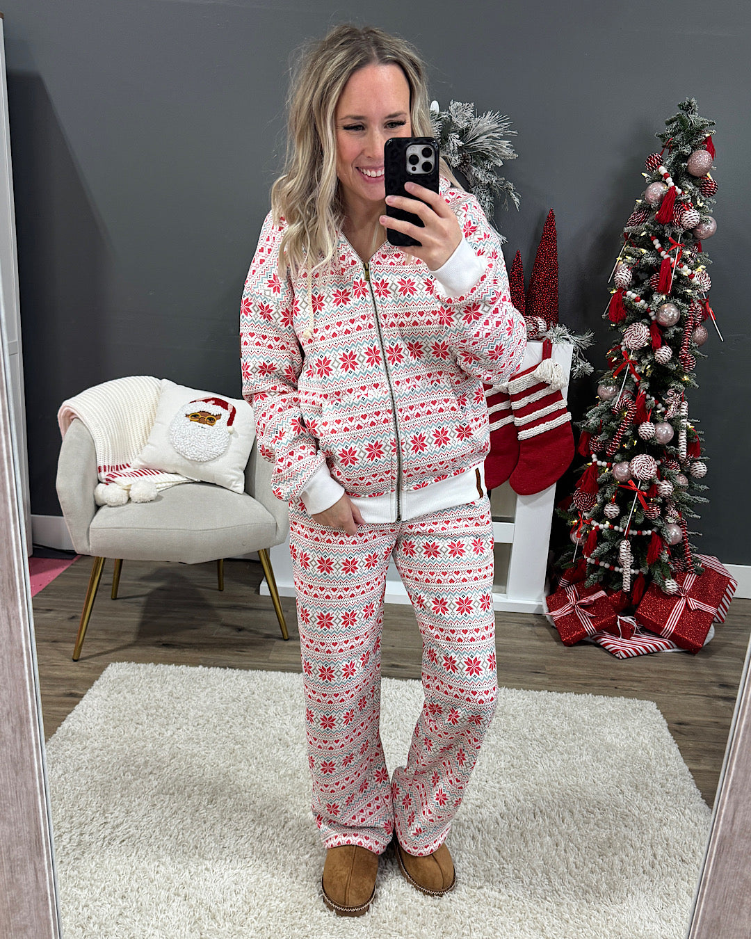 NEW! Ampersand Ave Comfort Zone FullZip Hoodie - Frosted Fair Isle Ampersand Ave