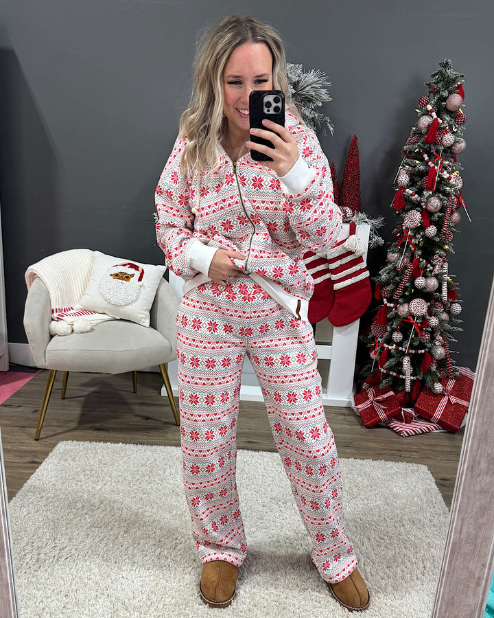 NEW! Ampersand Ave Comfort Zone Comfy Pants - Frosted Fair Isle Ampersand Ave