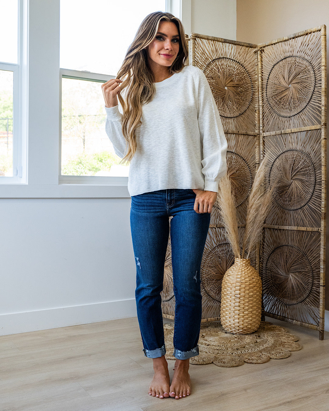 DOORBUSTER! Raglan Sweater - Ivory Be Cool