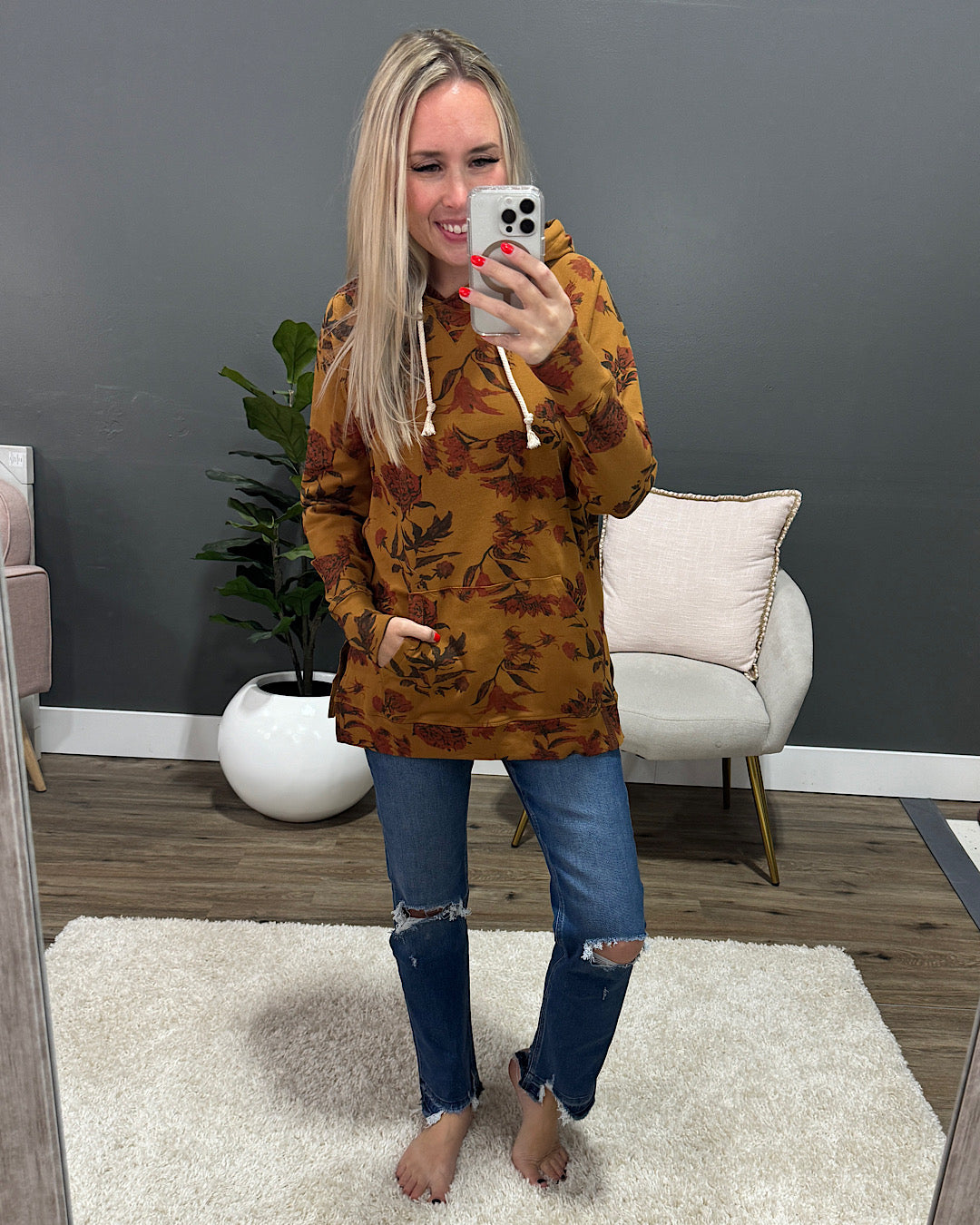 Ampersand Ave Garden Glamour Sideslit Hoodie FINAL SALE Ampersand Ave