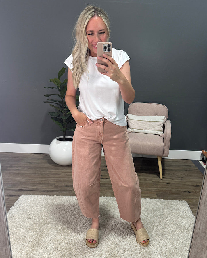 KanCan Made For You Barrel Jeans - Dusty Pink KanCan