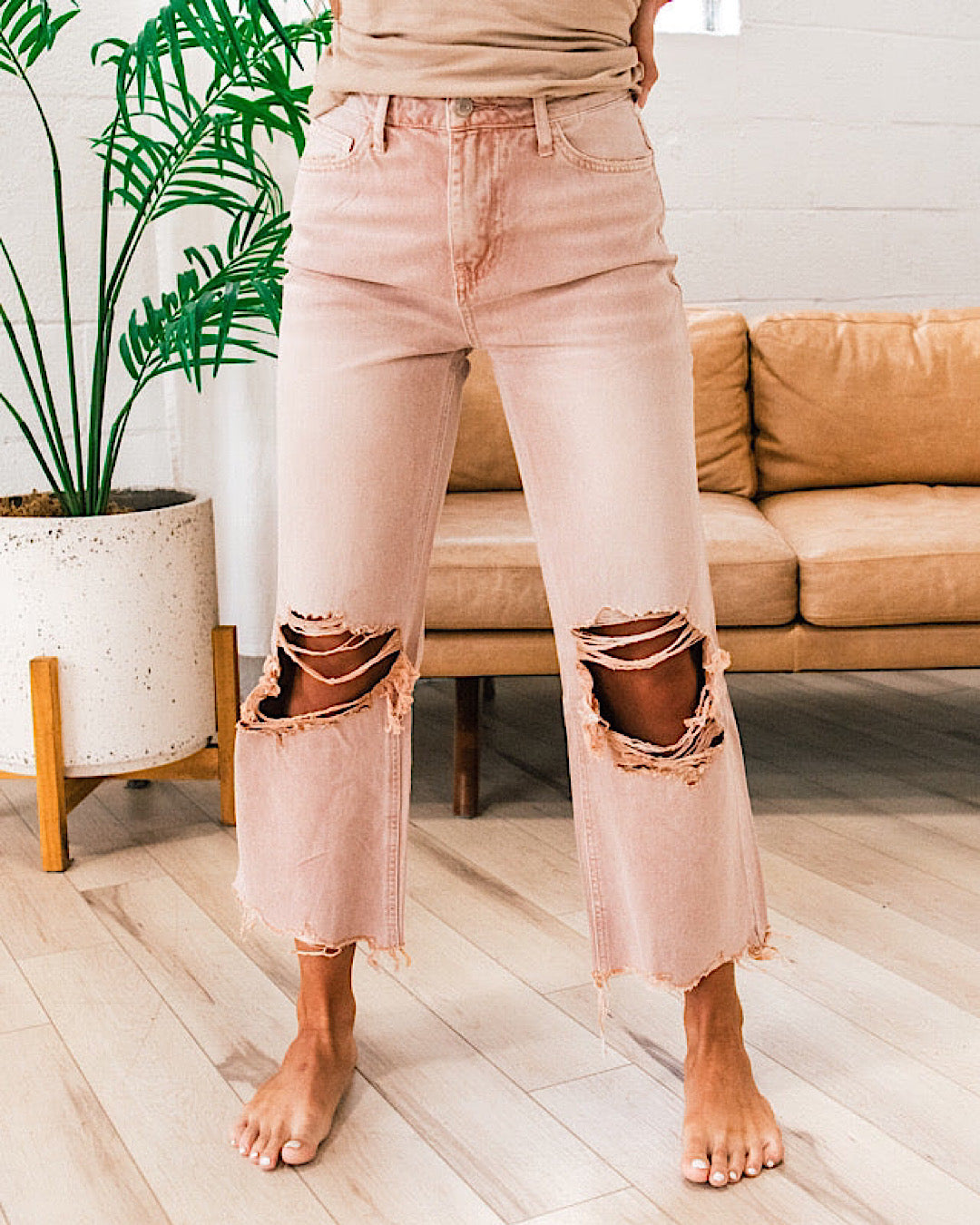 Vervet 90's Crop Flare Jeans - Color Options Available! Vervet Blush
