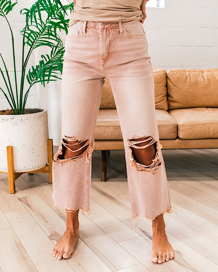 Vervet 90's Crop Flare Jeans - Color Options Available! Vervet Blush