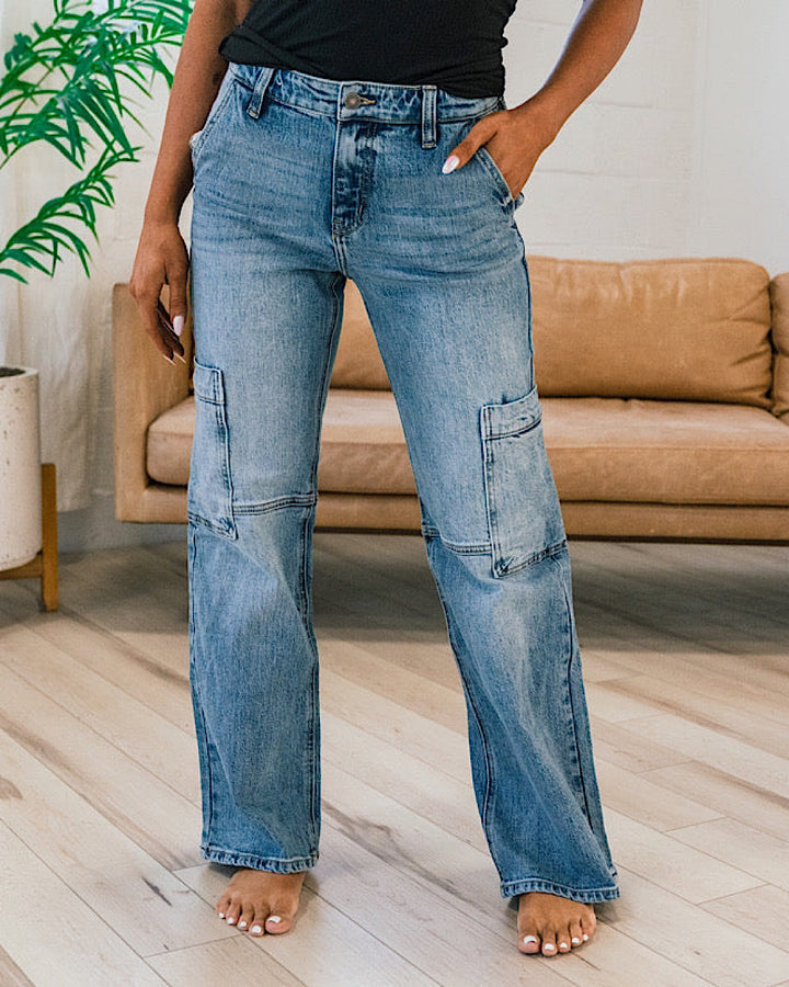 KanCan Natasha Wide Leg Cargo Jeans SALE KanCan