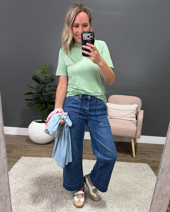 NEW! Blair Short Sleeve Top - Sky Blue Michelle Mae