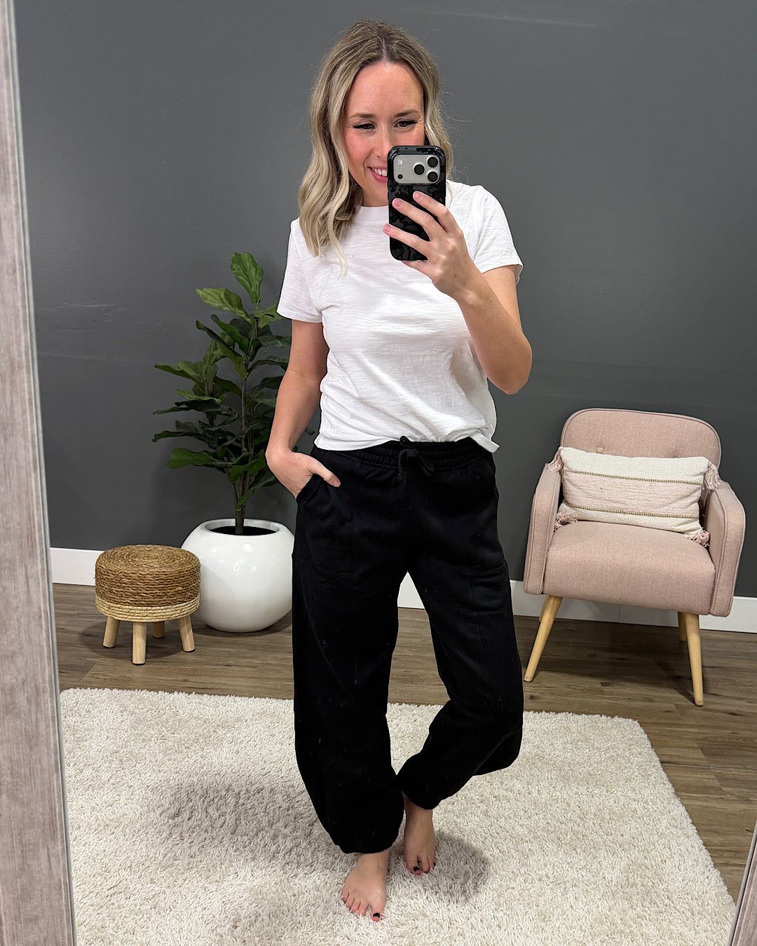 NEW! Rae Mode Fleece Cocoon Joggers - Black Rae Mode