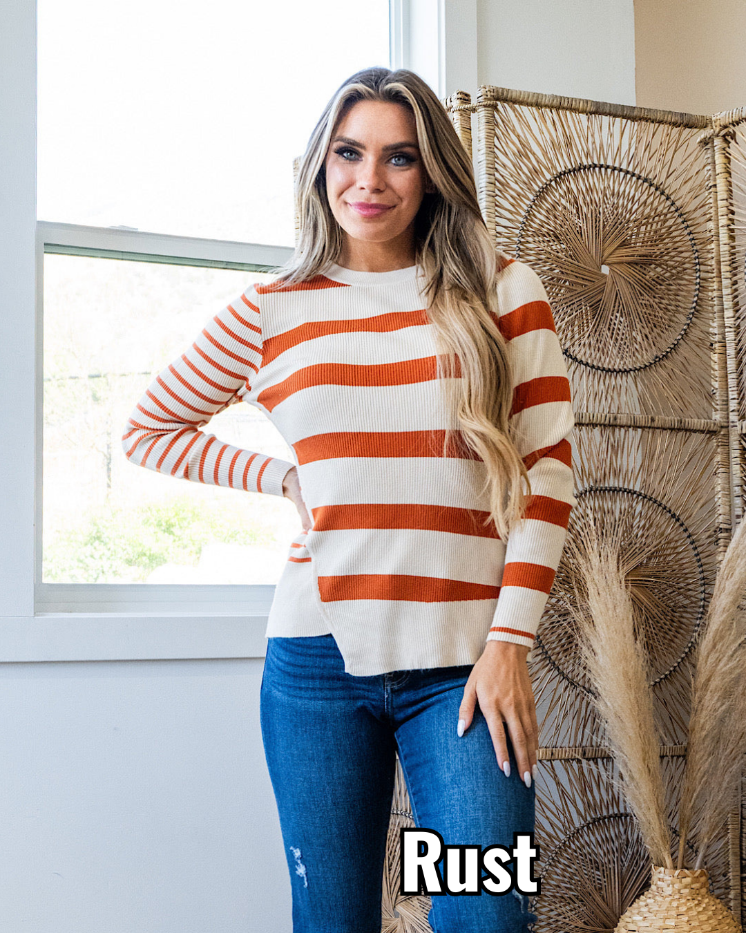 Kimberly Stripe Knit Top - Color Options Available! Bibi