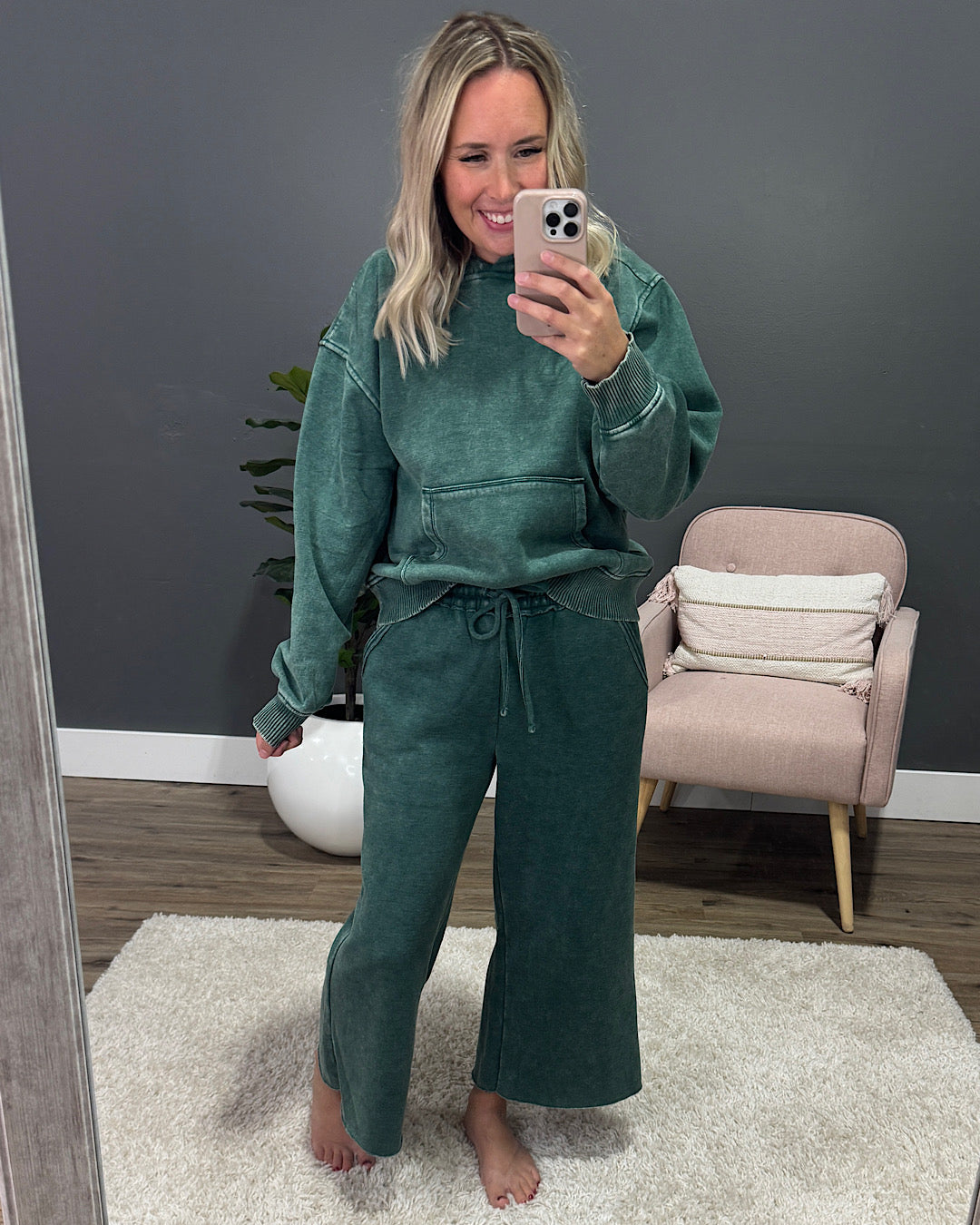 The Keeper Fleece Hoodie - Dark Green Zenana