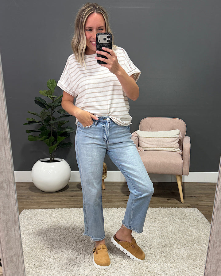 NEW! KanCan Darci Side Slit Straight Jeans KanCan