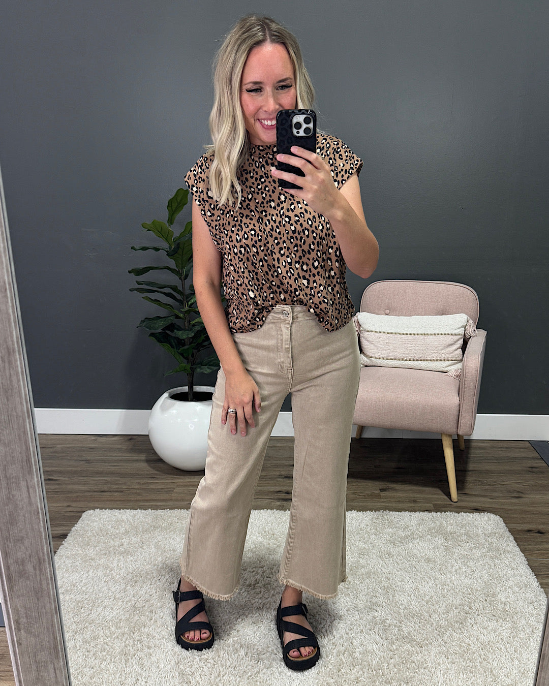 Mae Wide Leg Cropped Jeans - Ash Mocha Zenana