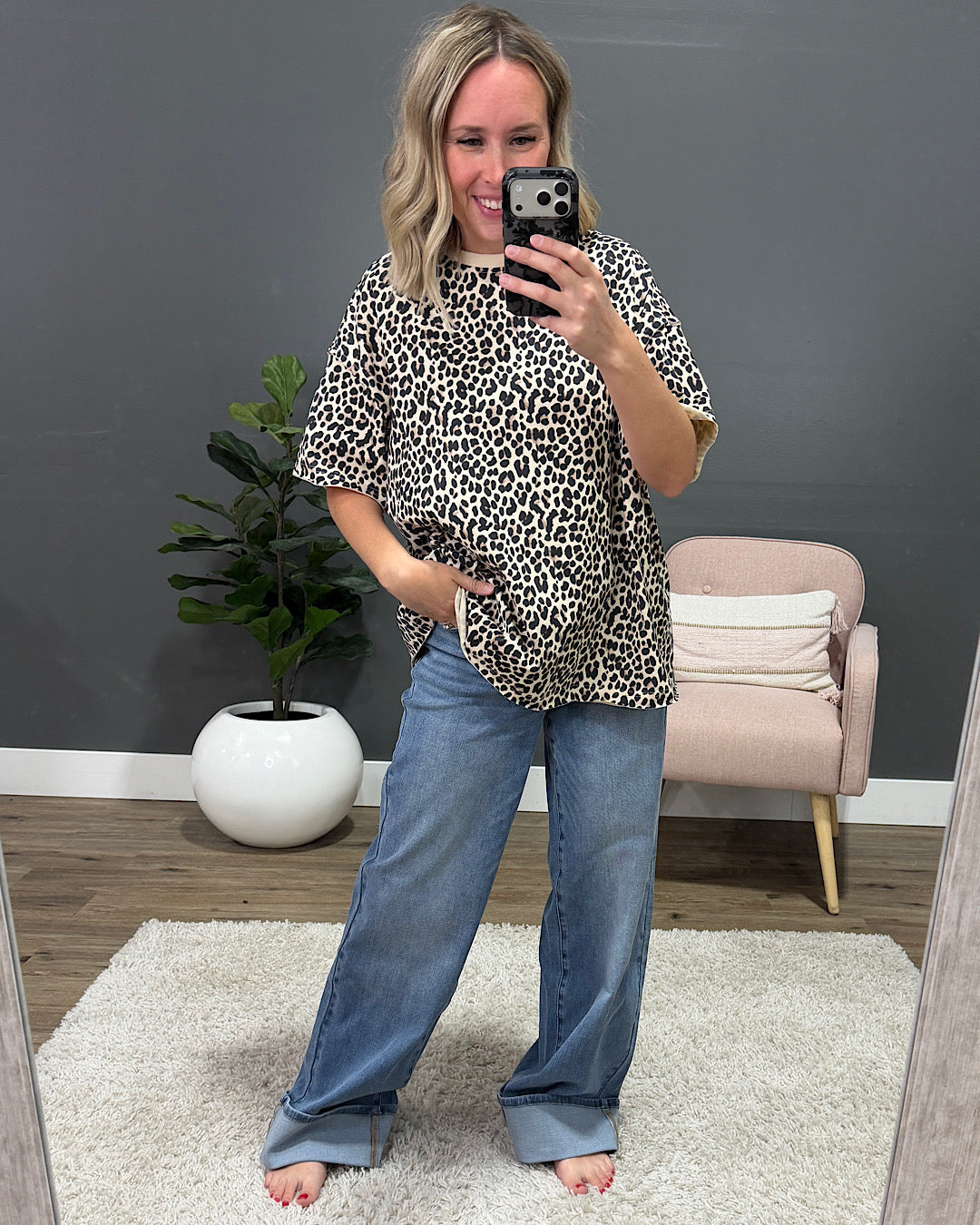 Ampersand Ave Layover Leopard Boyfriend Tee Ampersand Ave