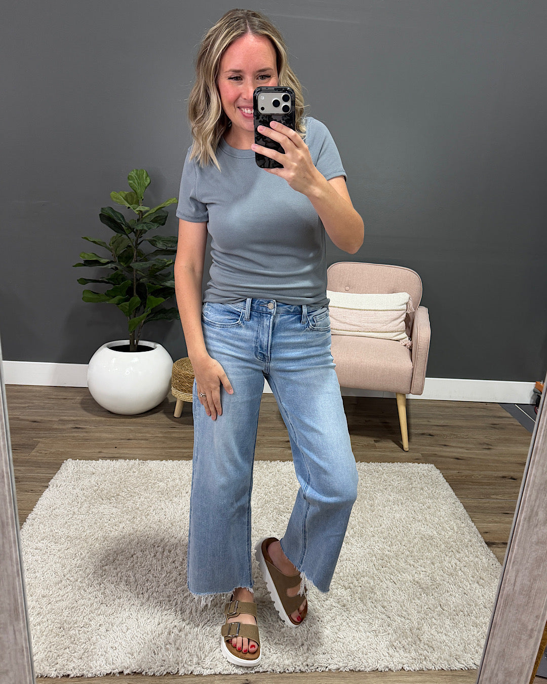 Brenley Ribbed Knit Top - Pebble Wishlist