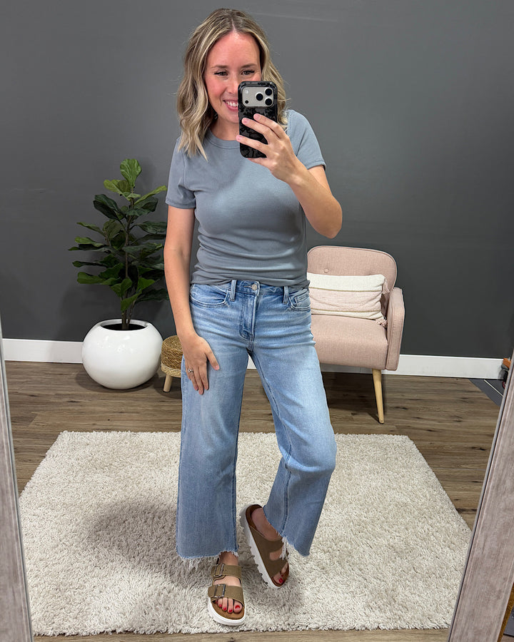 Brenley Ribbed Knit Top - Pebble Wishlist