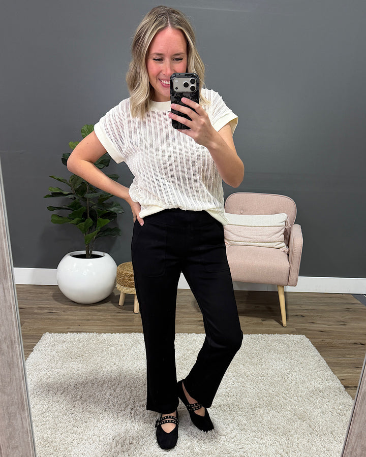 The Work Straight Pants - Black Michelle Mae