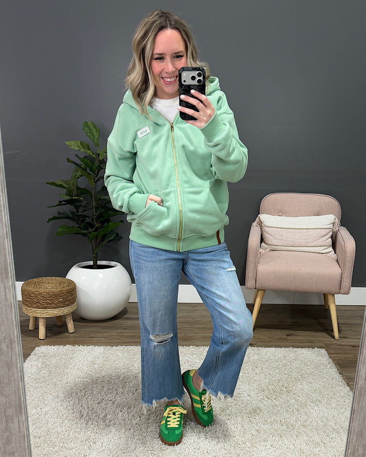 Ampersand Ave Comfort Zone FullZip Hoodie - Mint Ampersand Ave