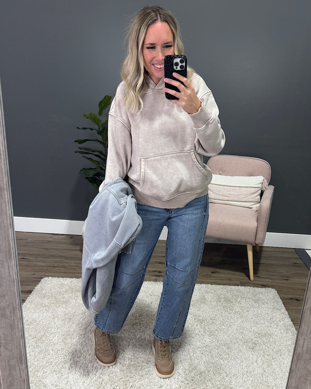 The Keeper Fleece Hoodie - Sleet Zenana