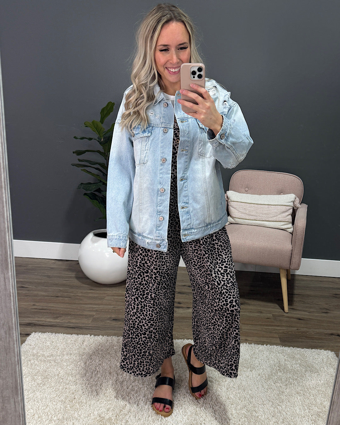 KanCan Lost Track Distressed Light Denim Jacket KanCan