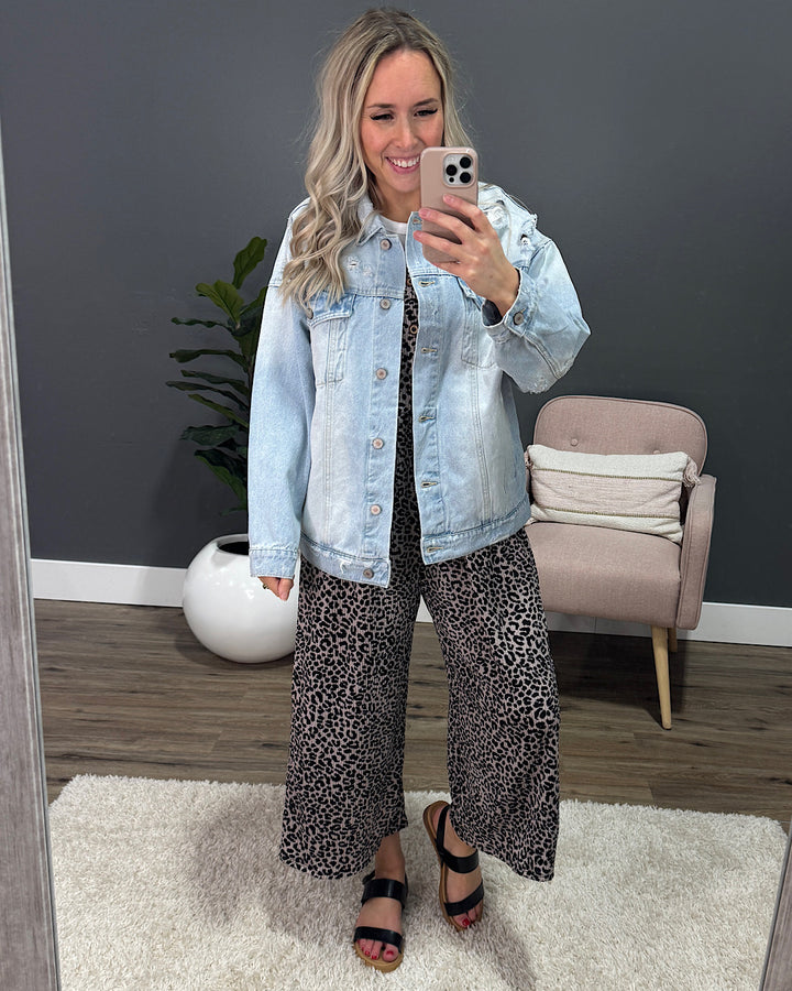 KanCan Lost Track Distressed Light Denim Jacket KanCan